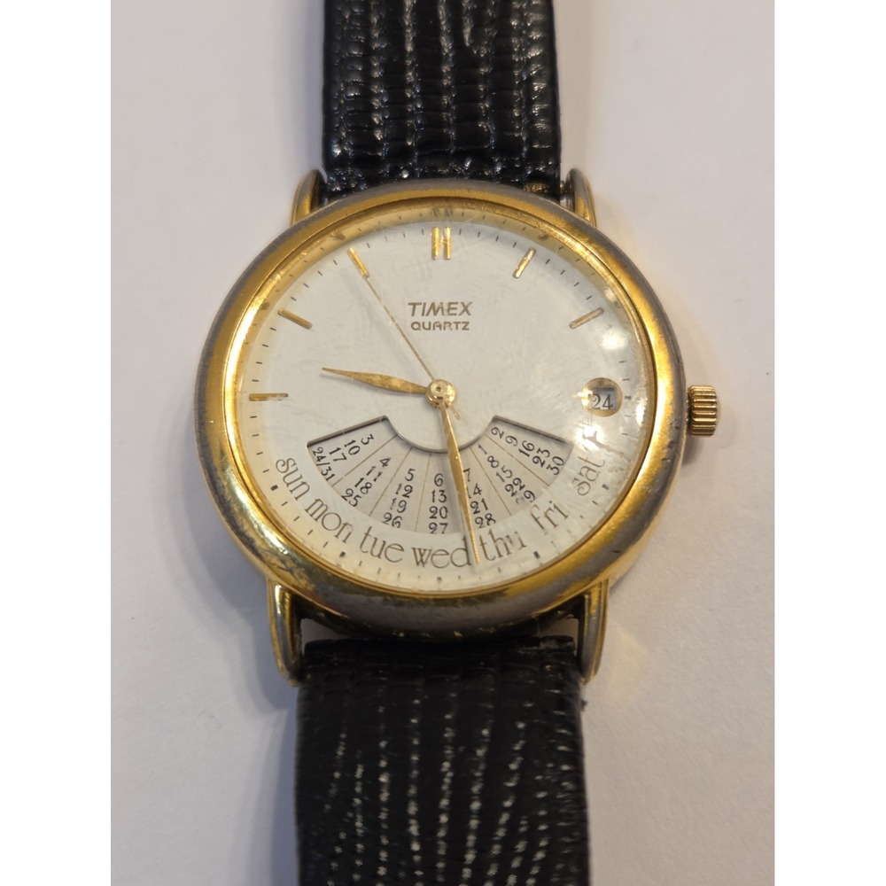 Vintage 1990s Timex Quartz Watch Perpetual Monthly Calendar LA 395